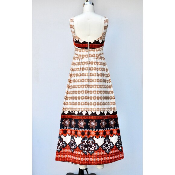 50s 60s MALIHINI Hawaii Maxi Dress - Hawaiian Psychedelic Floral Dress - Tiki XS - Picture 4 of 10